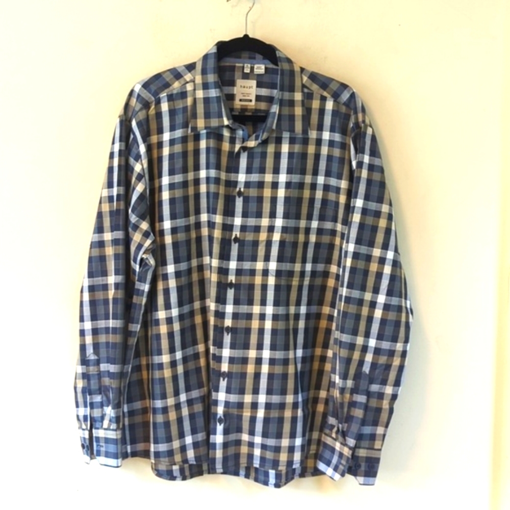 Haupt Germany Plaid Button Down Shirt XL-17.5